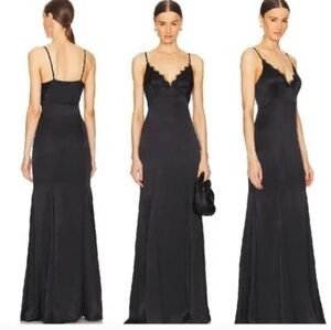 L'AGENCE Zanna Lace Trim Gown black size 4